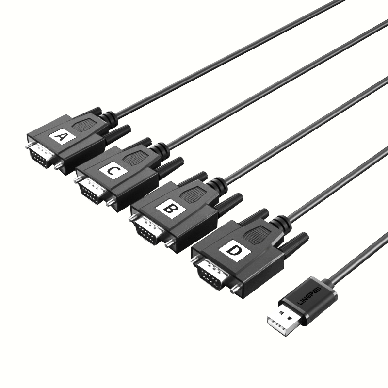 usb转rs232一拖四串口线 英国FTDI232芯片